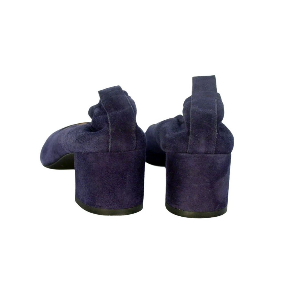 EVERLANE The Day $175 Navy Suede Block Heel Pumps 8.5 - Made in ITALY - Picture 5 of 8